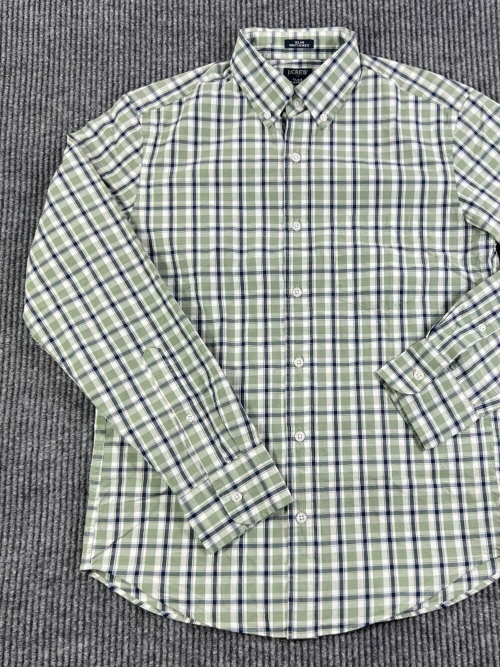 J.Crew Slim Untucked Plaid Button Down Shirt Green/Navy Blue Men’s Small NWT